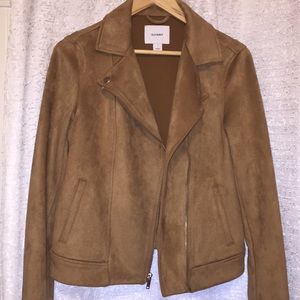 Natural colored suede Moto jacket